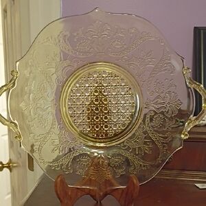 Lancaster Glass Yellow Topaz Tray